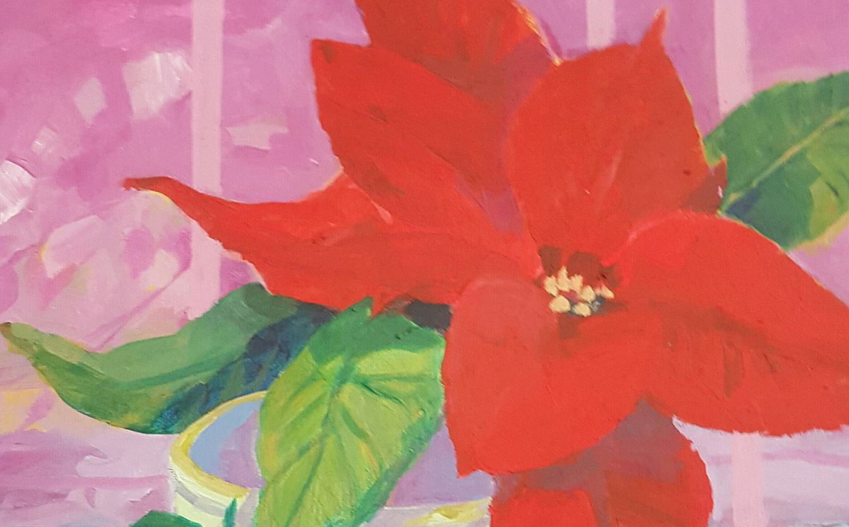 Painting of Poinsettia