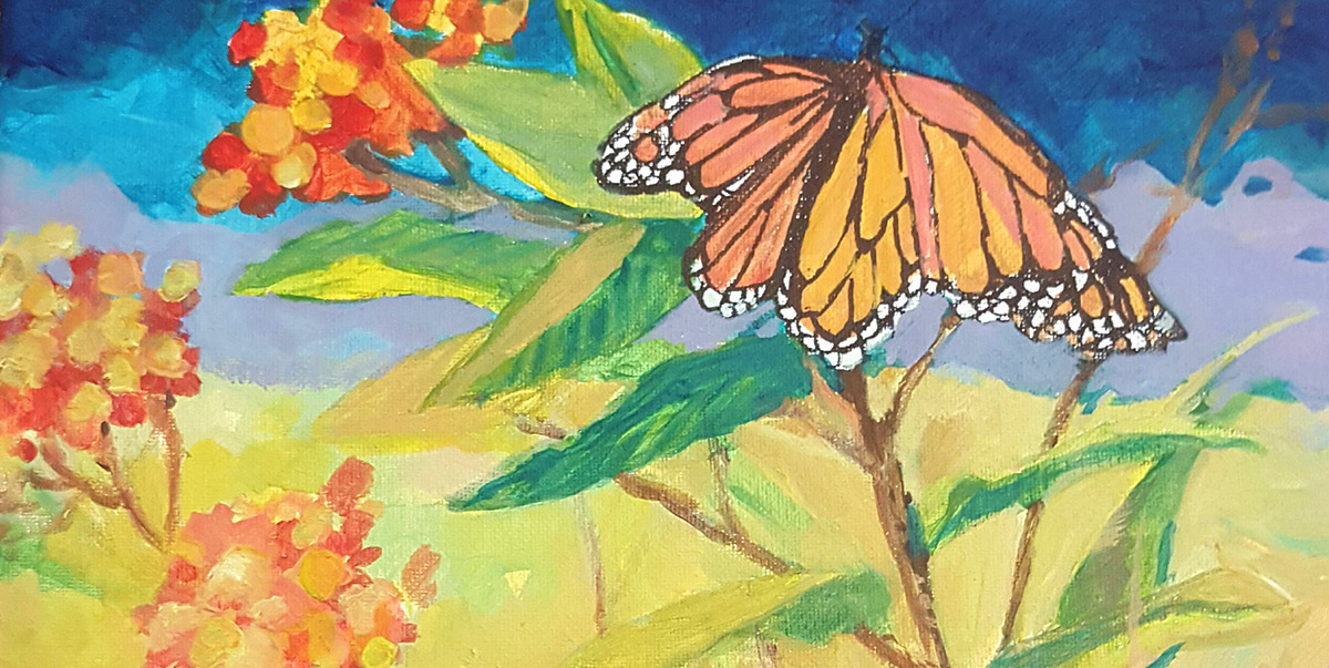 Painting of Summerville SC Milkweed Flower